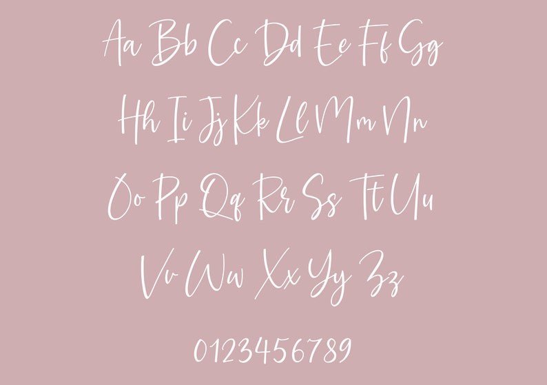 alphabet in the font