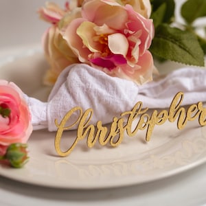 gold wood wedding name tags
name tags
wood name card
name place cards
name cards wedding
name place setting
wooden names
wedding place cards
bachelorette party
wedding favors 
wedding decor 
name plate laser cut names