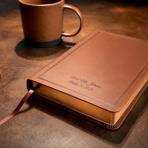 Personalized Bible Engraved KJV - Custom Name Gift for Baptism, Gold Pages