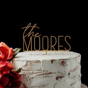 Wedding Cake Topper Personalized, Modern Mr & Mrs Acrylic Cake Decor, Custom Last Name Design for Your Special Day