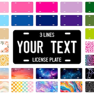 Custom License Plate, Personalized 6x12 Aluminum Vanity Tag with Text