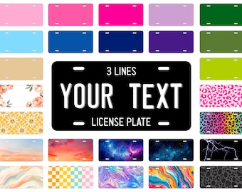 Custom License Plate, Personalized 6x12 Aluminum Vanity Tag with Text