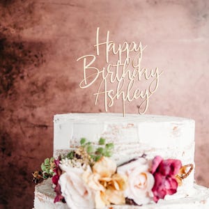 Birthday Cake Topper Custom, Acrylic Toppers, Wooden Personalized Cake Decor, Anniversary Dessert Charm