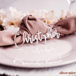 silver mirrored acrylic name tags place cards wooden names name place cards laser cut names name tags for wedding wood name card wedding name tagswedding place cards
bachelorette party
wedding favors 
wedding decor 
name plate