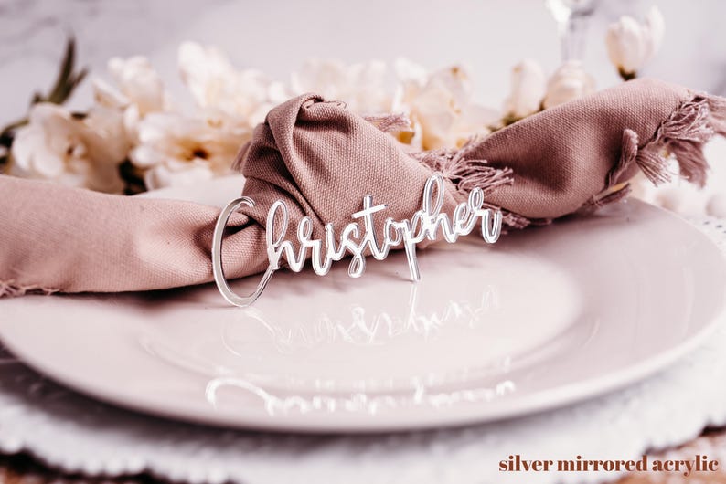 silver mirrored acrylic name tags place cards wooden names name place cards laser cut names name tags for wedding wood name card wedding name tagswedding place cards
bachelorette party
wedding favors 
wedding decor 
name plate