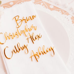gold mirrored acrylic name tags place cards wooden names name place cards laser cut names name tags for wedding wood name card wedding name tagswedding place cards
bachelorette party
wedding favors 
wedding decor 
name plate