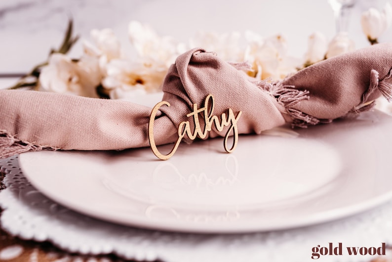 gold wood wedding name tags
name tags
wood name card
name place cards
name cards wedding
name place setting
wooden names
wedding place cards
bachelorette party favors  decor birthday rehersal dinner bridal shower
name plate laser cut names