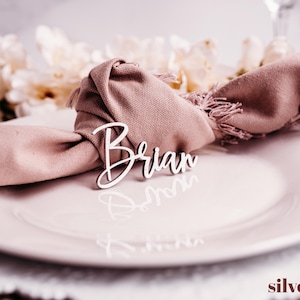 silver wood wedding name tags
name tags
wood name card
name place cards
name cards wedding
name place setting
wooden names
wedding place cards
bachelorette party
wedding favors decor 
name plate laser cut names birthday rehersal dinner bridal shower