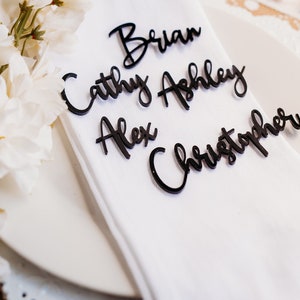 black acrylic name tags place cards wooden names name place cards laser cut names name tags for wedding wood name card wedding name tags black acrylic wedding name tags
wedding place cards
bachelorette party
wedding favors 
wedding decor 
name plate