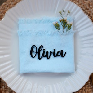 Wooden Name Tags, Place Cards for Wedding, Birthday Laser Cut Names, Wedding Place Setting, Plate Table Decor