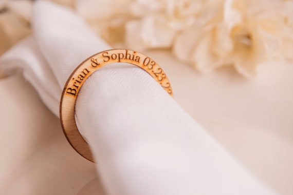 Napkin rings with names shop