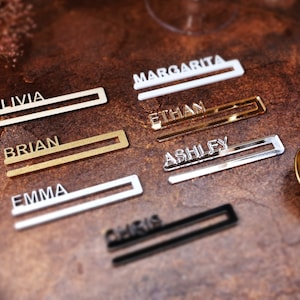 custom napkin rings wooden name cards guest place card bachelorette dinner party name tag stationary place tag napkin rings personalised napkin gold mirror table place names  wedding placenames dinner party tags event names corporate decor custom tag