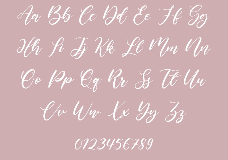 alphabet in the font
