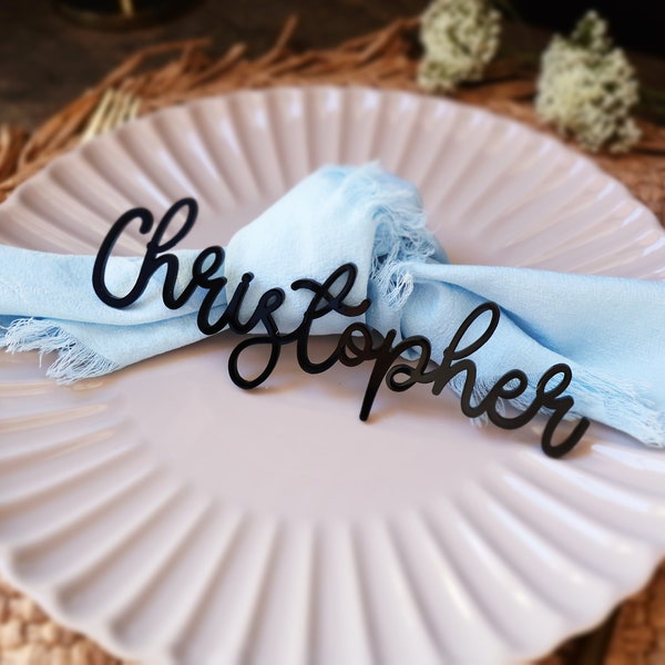 Wedding Name Tags, Wooden Place Cards, Wedding Place Setting, Birthday Laser Cut Names, Event Table Decor, Name Plate, Acrylic Name Sign