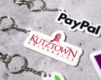Custom Logo Keychain UV Printed Acrylic Keyring Personalized Company Branding 2"–2.5"
