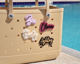 Custom Acrylic Bogg Bag Charm: Personalized Beach Tote Tag