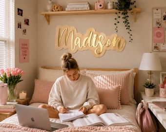Double Layer Custom Acrylic Sign Personalized Dorm Room Wall Decor