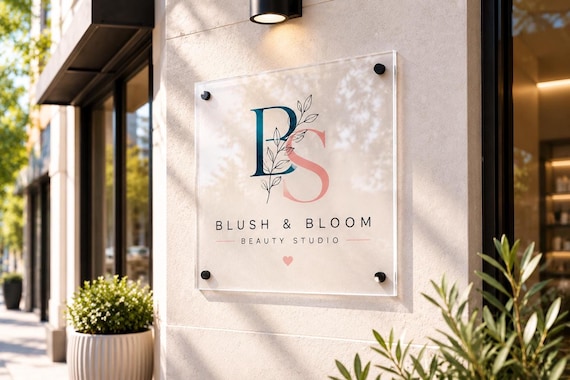 Custom Acrylic Sign with UV Printed Logo, Square Wall Decor for Office