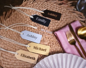 Gift Tag Place Cards, Wedding Place Tag, Wooden Name Tags, Acrylic Place Setting, Birthday Laser Cut Names