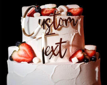 Personalized Acrylic Cake Charm: Custom Name Topper, Wedding & Birthday Decor