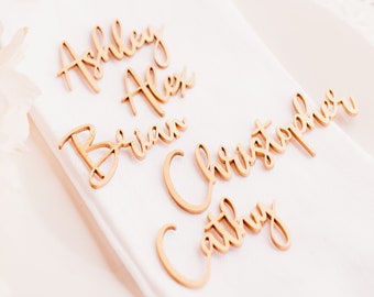 Name Tags Place Cards, Wedding Name Plate,  Birthday Laser Cut Names, Wooden Setting, Table Decor, Name Plate