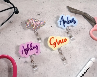 Nurse Badge Reel – Personalized Retractable ID Holder Medical Staff Gift