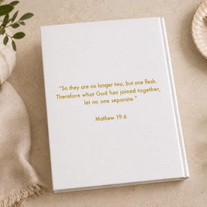 White family Bible personalized with your last name and custom artwork using premium UV printing technology. This personalized Bible is ideal as a wedding gift, Christian wedding keepsake, baptism Bible, family heirloom, custom Bible cover, religious keepsake, scripture gift, and personalized family Bible for generations.