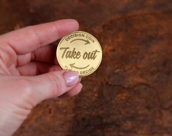 Date Night Decision Coin, Personalized Brass Flip Token, Custom Keepsake
