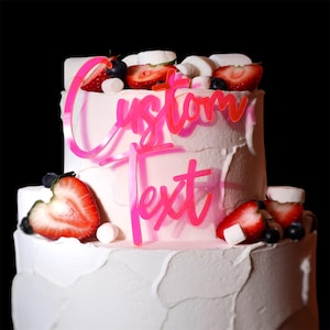 Custom Acrylic Cake Topper Tag: Personalized Wedding & Birthday Party Dessert Charm