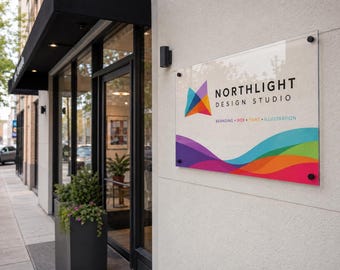 Business Logo Sign, Personalized Acrylic Wall for Office Branding