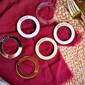 Personalized Napkin Ring, Custom Name Wedding Tag, Napkin Charms, Wedding Names, Table Tags, Couple Names