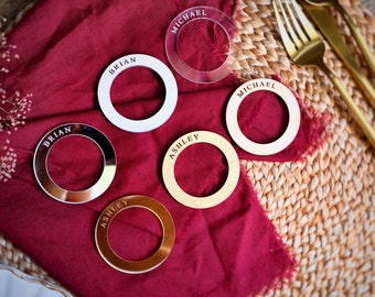Personalized Napkin Ring, Custom Name Wedding Tag, Napkin Charms, Wedding Names, Table Tags, Couple Names, Wedding Name Tag