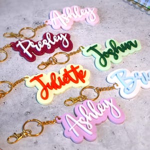 Personalized Acrylic Name Keychain: Custom School Backpack Tag Accessories
