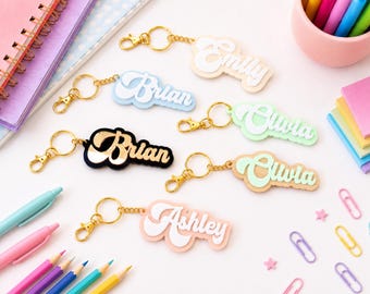 Personalized Backpack Keychain: Acrylic School Tag