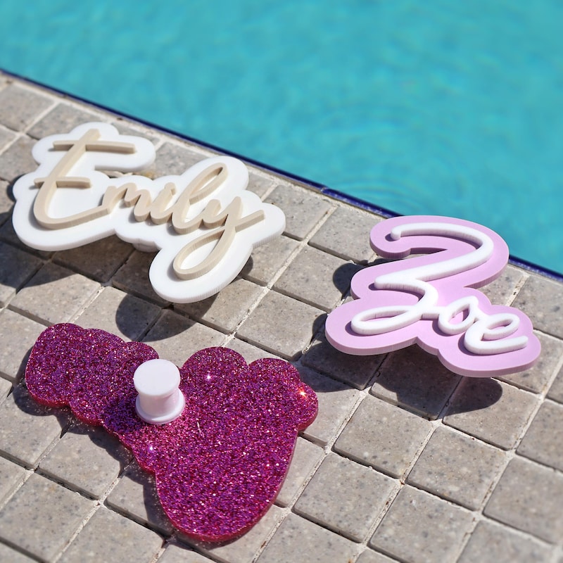 Bogg Bag Charm, Custom Beach Bag Tag, Personalized Acrylic Tote Accessories & Family Name ID Plate