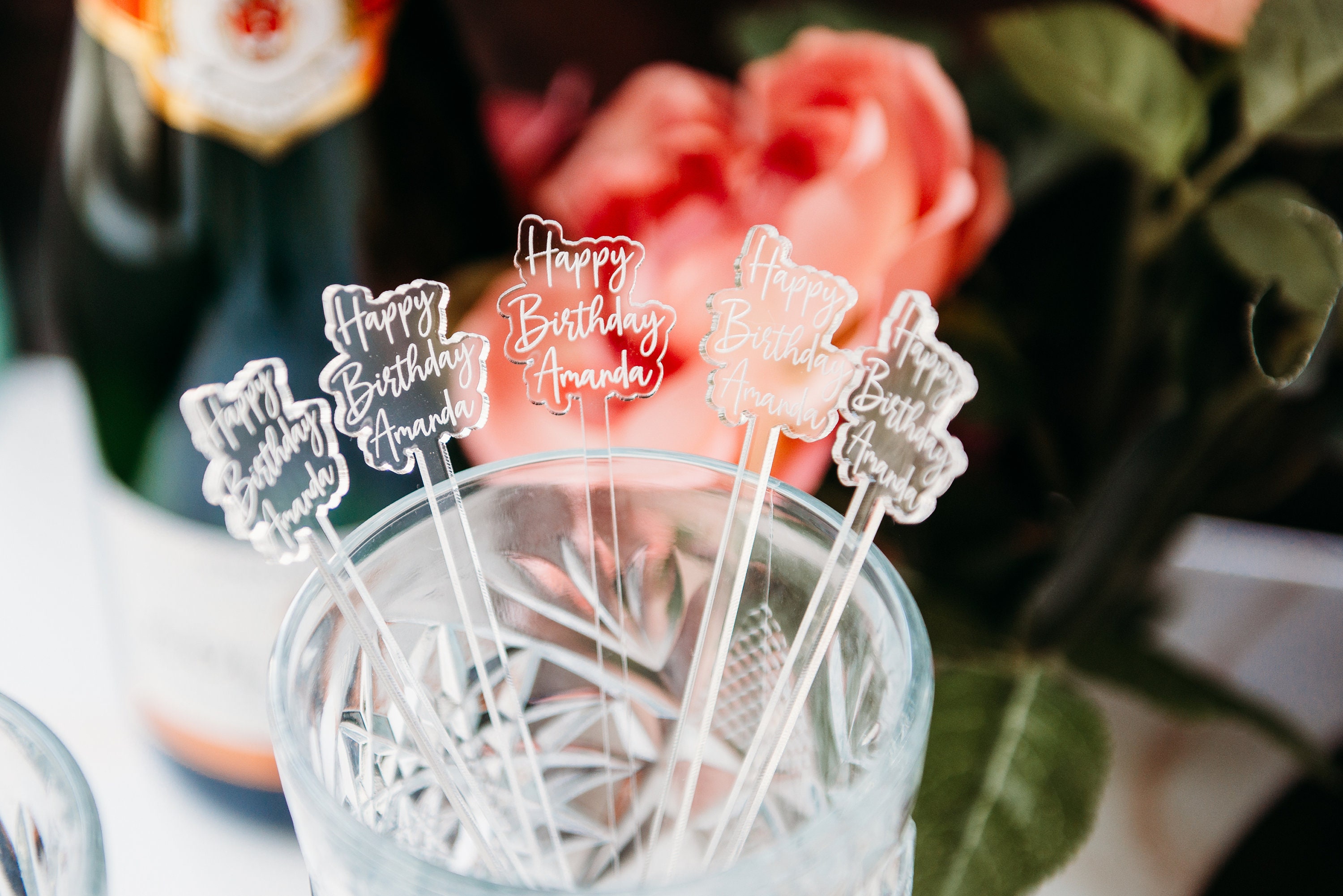 Custom Personalized Stirrer, Stirrer Birthday, Wedding Drink Charms, Drink Names, Cocktail Tags, Couple Names, Party Neon Acrylic Stirrer