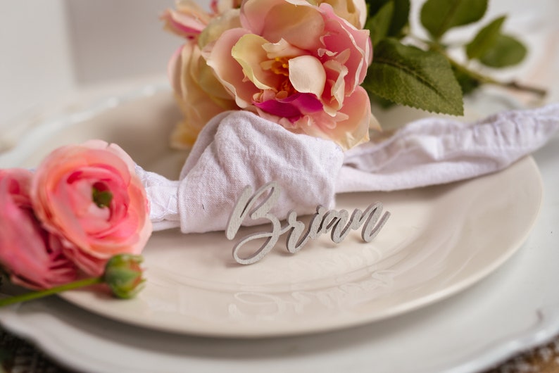silver wood wedding name tags
name tags
wood name card
name place cards
name cards wedding
name place setting
wooden names
wedding place cards
bachelorette party
wedding favors 
wedding decor 
name plate laser cut names