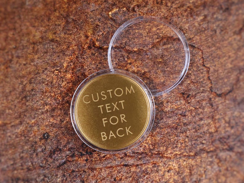 One Day at a Time AA sobriety medallion custom engraved anniversary coin recovery token for alcoholics anonymous milestone gift.
