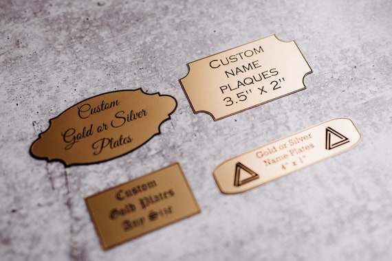 Custom name plates gold best sale