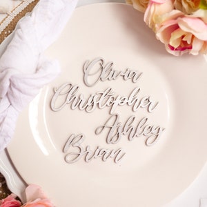 silver wood wedding name tags
name tags
wood name card
name place cards
name cards wedding
name place setting
wooden names
wedding place cards
bachelorette party
wedding favors 
wedding decor 
name plate laser cut names