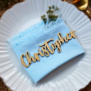 Name Tags Place Cards, Wedding Name Plate, Wooden Laser Cut Names, Birthday Setting, Acrylic Name Plate Tag
