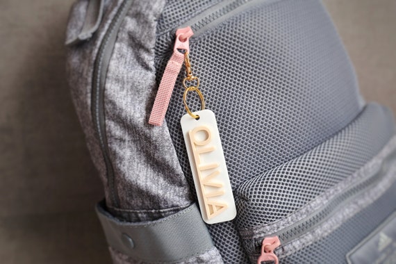 Backpack Name Tag Acrylic Keychain Personalized Custom Name Charm Diaper Bag School Lunchbox Accessories Etsy