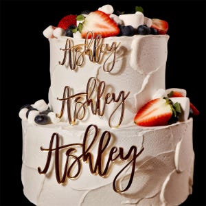 Personalized Acrylic Cake Charm: Custom Name Topper, Laser-Cut Dessert Decoration