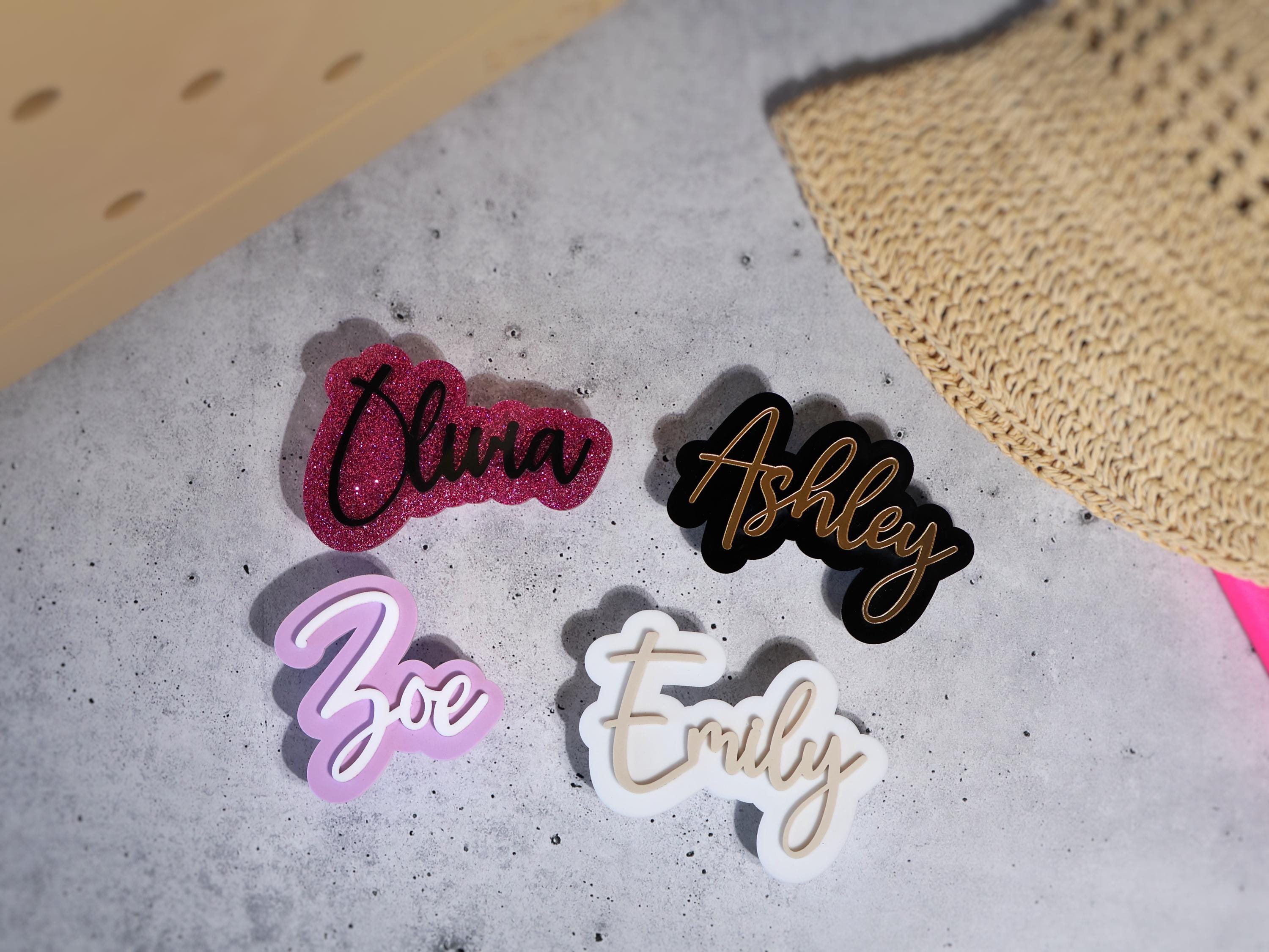 Bogg Bag Charm, Custom Beach Bag Tag, Personalized Acrylic Tote Accessories & Family Name ID Plate