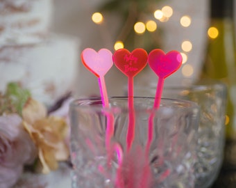 Personalized Acrylic Drink Stirrers: Wedding Cocktail Swizzle Sticks