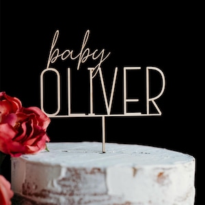 Baby Shower Cake Topper, Baby Cake Topper, Happy Birthday Cake Topper, First Birthday, Last Name Cake Topper
