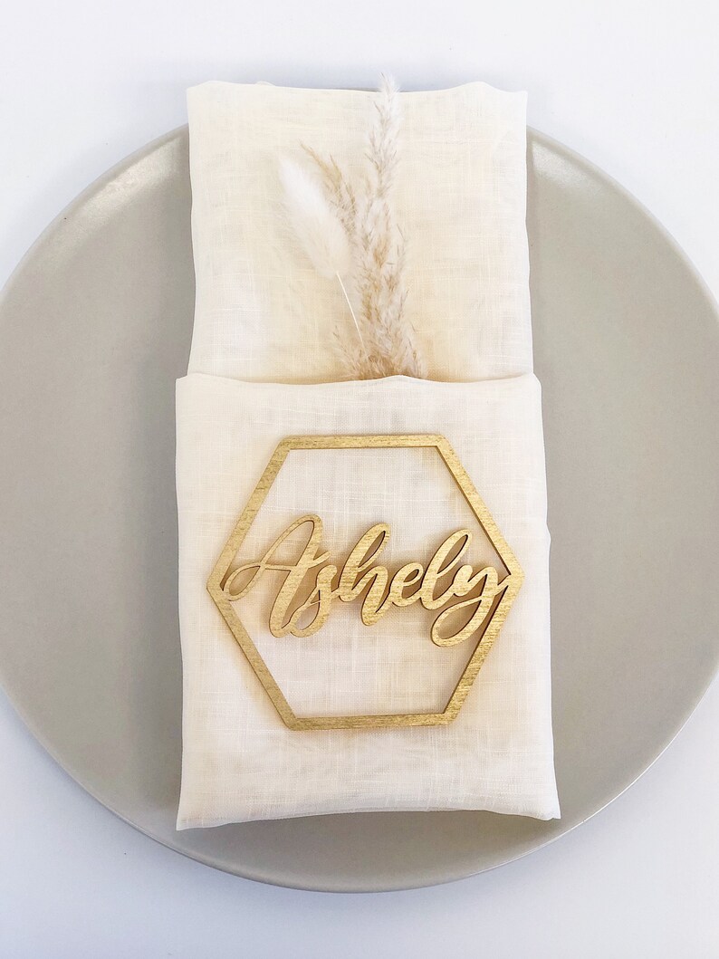 Wedding Place Names Wedding Table Decor Custom Wood Wedding Birthday Place Tags Names Wedding Name Tags Wedding Decor Geometric Names