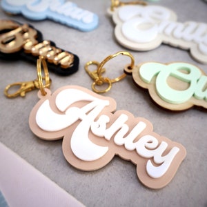 Acrylic Keychain Personalized, Custom Name Charm, School Tag