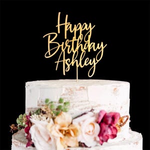 Birthday Cake Topper Custom, Acrylic Toppers, Wooden Personalized Cake Decor, Anniversary Dessert Charm