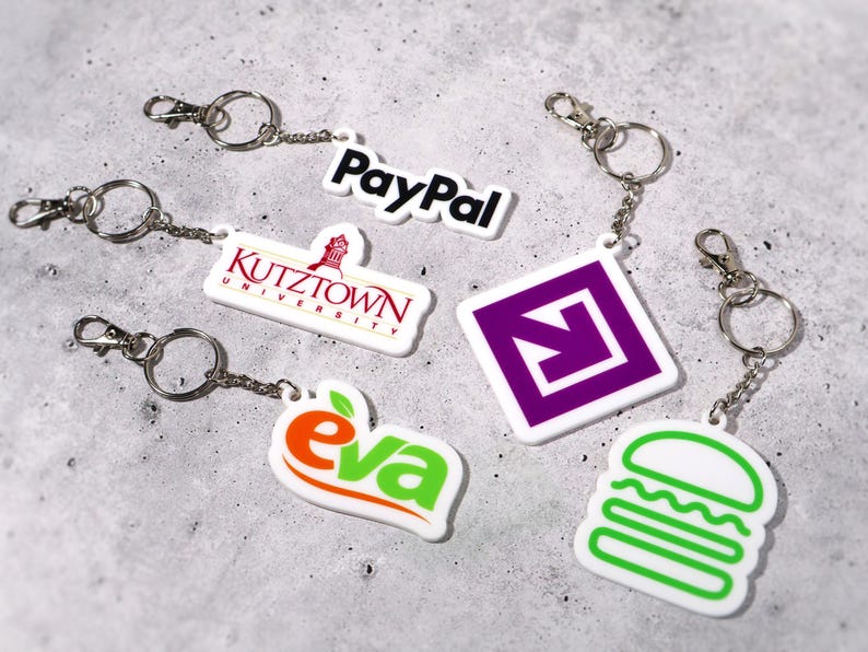Custom Logo Keychain UV Printed Acrylic Keyring Personalized Company ...